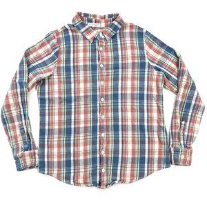 CP Shades x Free People Womens Small Flannel Shirt Blue Pink Green Plaid